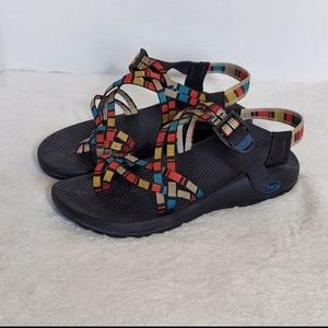 Chaco Orange Blue Gold Hiking  Toe Loop Sandal‎